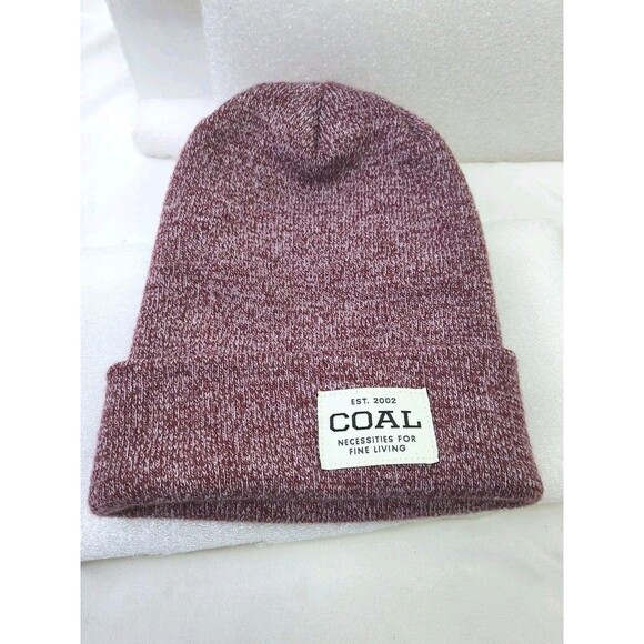 Coal  Beanie Hat Burgundy Spackle Knit Embroidered Logo Men’s One Size - Picture 6 of 6